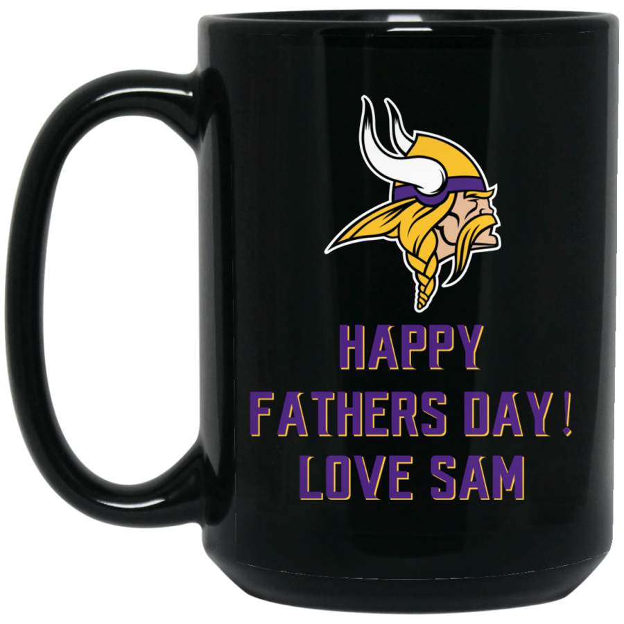 Minnesota Vikings Logo Purple-Yellow Sam BM15OZ 15 oz. Black Mug