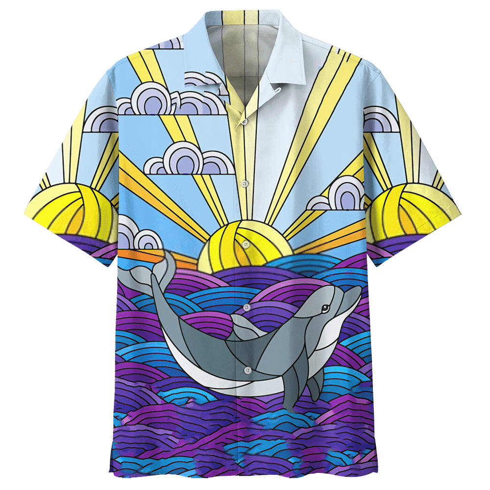 Dolphin Blue High Quality Unisex Hawaii Shirt For Men And Women Ha63128