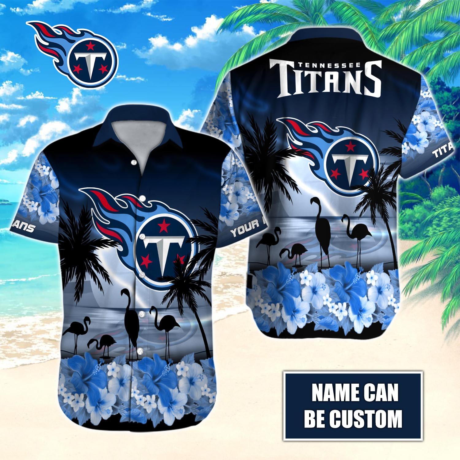 Tennessee Titans Custom Name Hawaiian Shirt T-40718