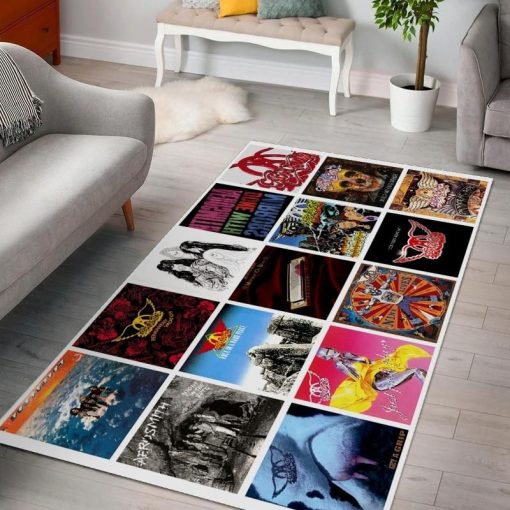 Aerosmith Ver 2 Rug All Over Print Logo Custom Area Rug Carpet Full Sizes Home Living Rug Carpet Decor