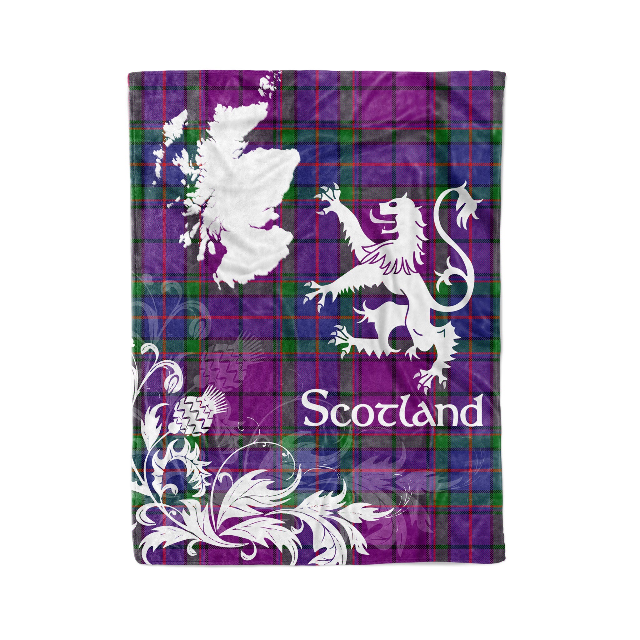 Tartan Plaid Fleece Blanket Tartan Blanket Thistle And Lion Scottish Clan Wardlaw Plaid Blanket