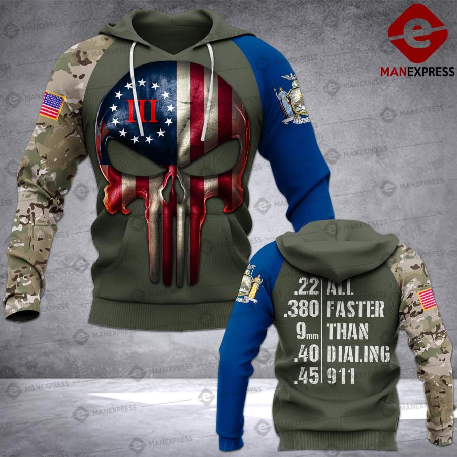 New York Three percenter- Patriot – Faster TShirt & Hoodie LMT