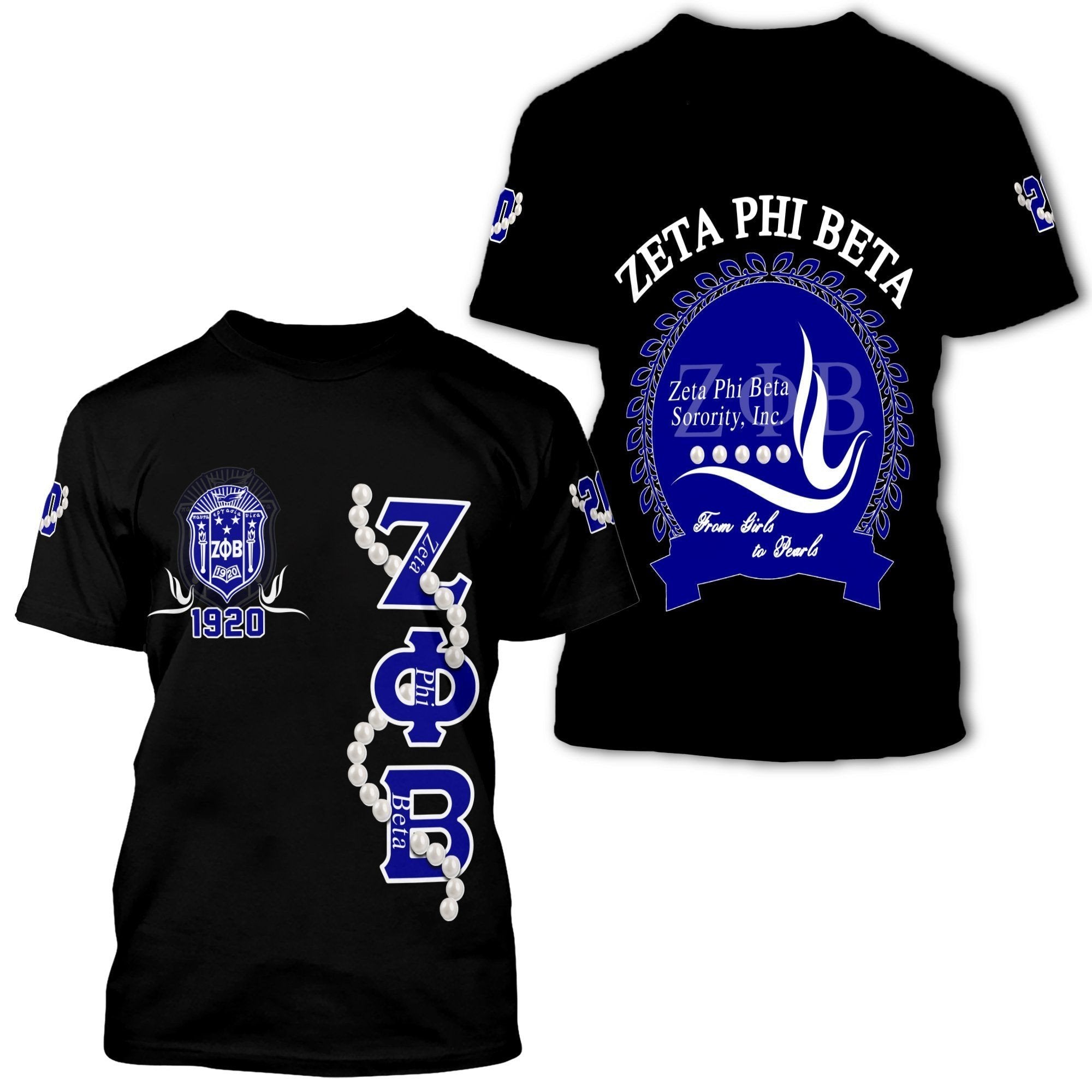 Sorority Tshirt – Zeta Phi Beta Pearl Tshirt