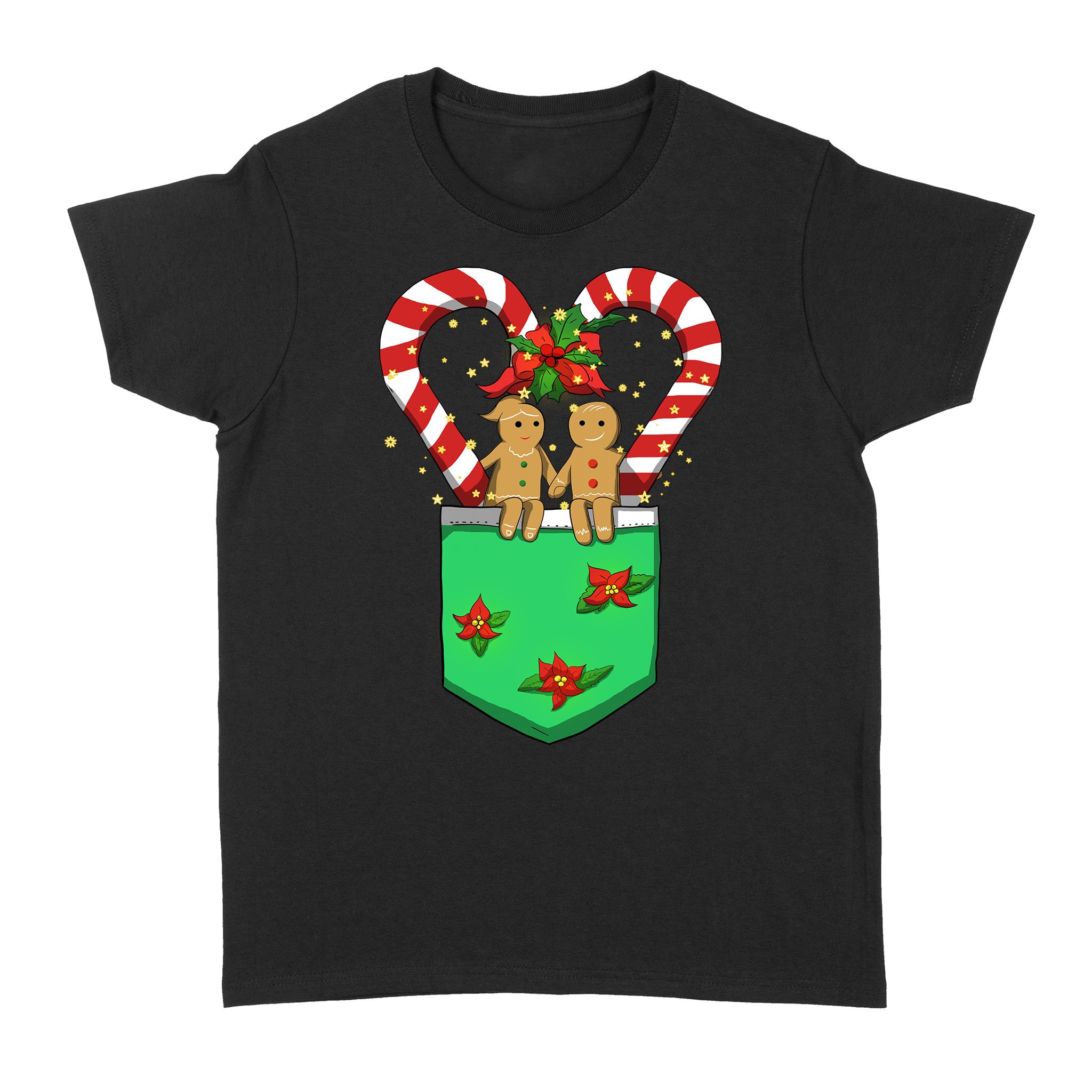 Merry Christmas Candy Cane Gingerbread Couple – Standard Women’s T-shirt