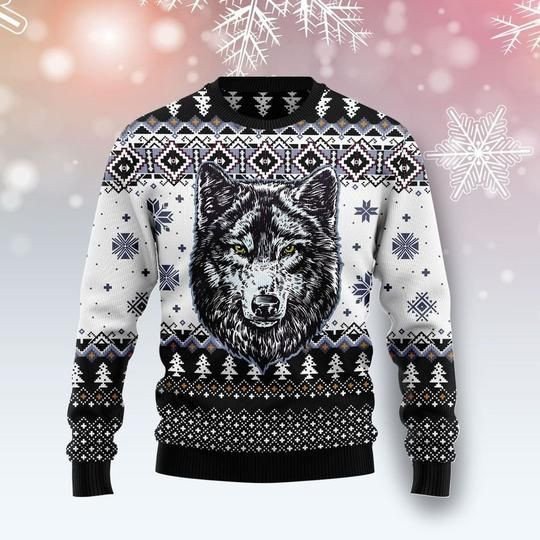 Awesome Wolf Christmas Ugly Sweater Hn151283