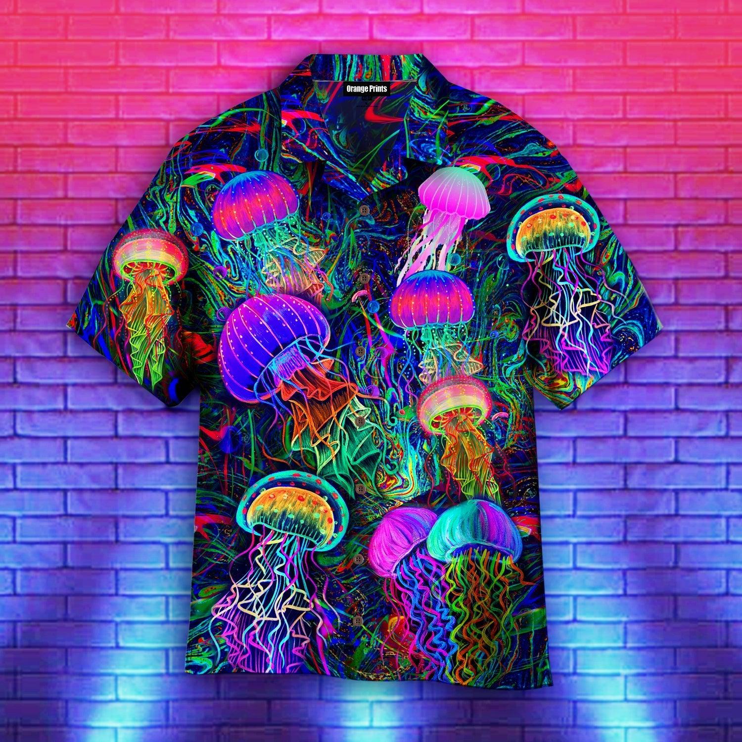 Neon Jellyfish Under The Sea Hawaii Shirt For Men Women Ha48682