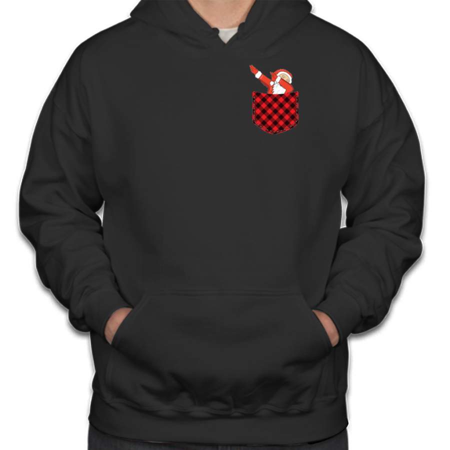 Pocket T-shirt Plaid Shirts Dabbing Santa Christmas Tshirt Hoodie
