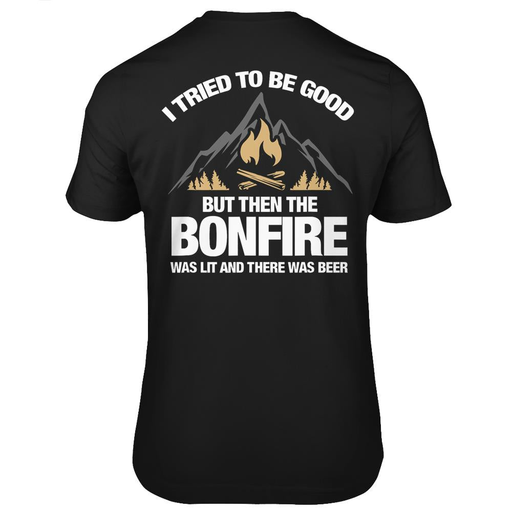 Bonfire Camper Camping Travel Campfire Traveling Nature Gift T Shirts Print On Back