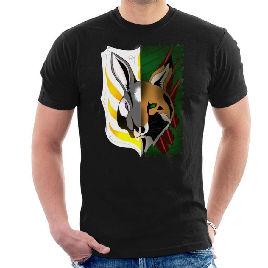 2 Face Rabbit Fox Men’s T-Shirt