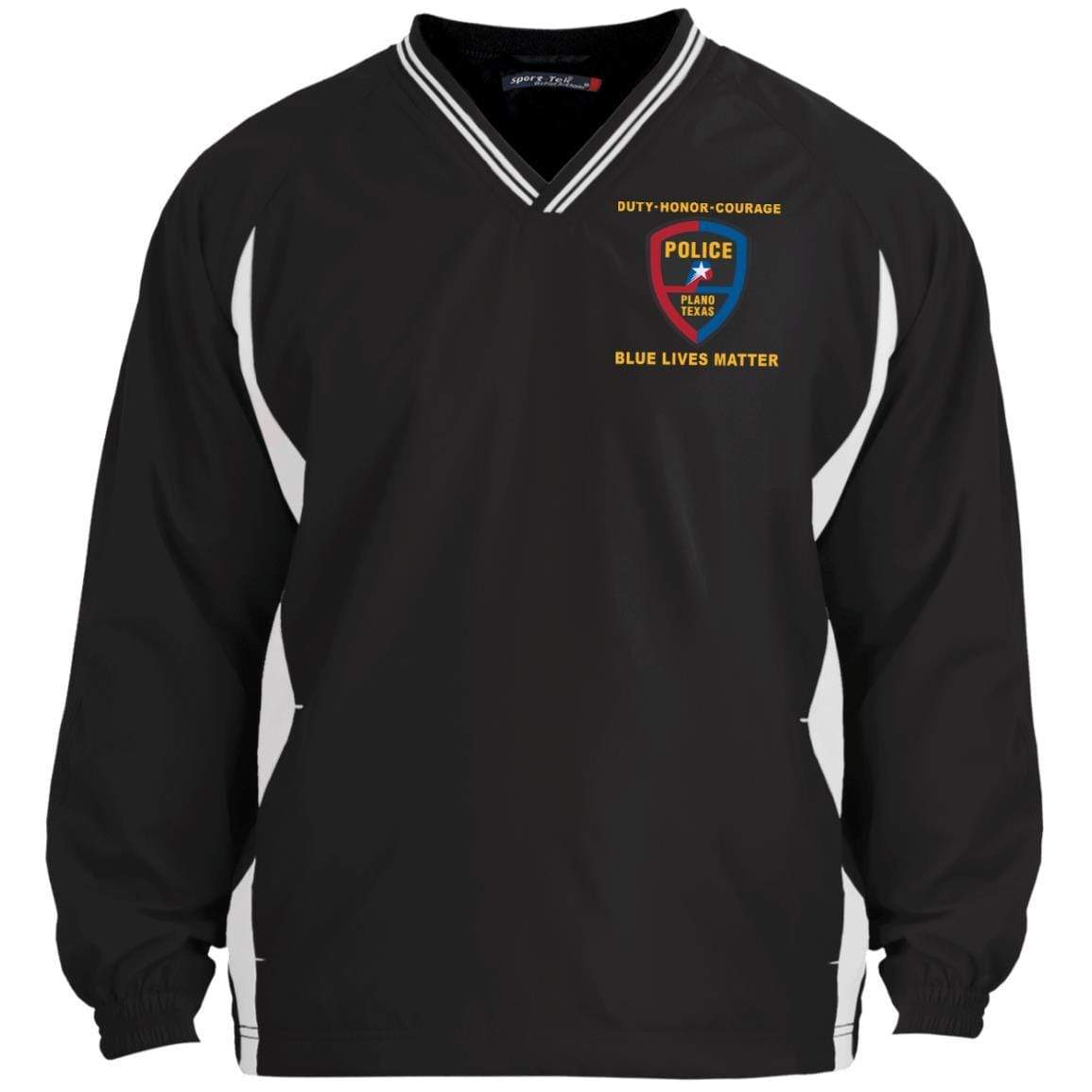 Plano Police Department Blue Lives Matter Sport-Tek Tipped V-Neck Windshirt