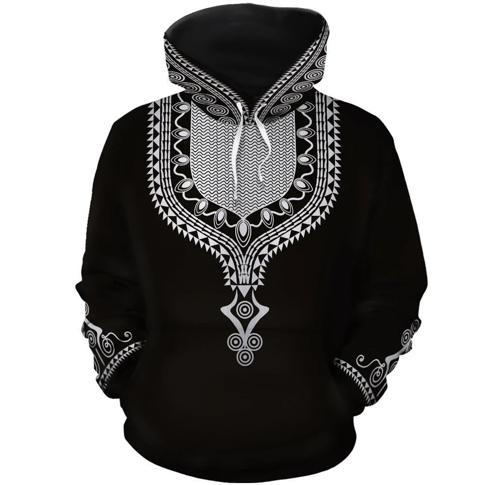 Greek Life Hoodie – Black Dashiki Pullover