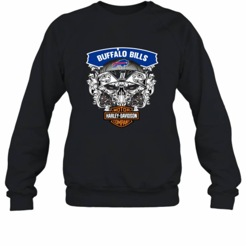 Skull Buffalo Bills Harley Davidson Sweatshirt T-Shirt