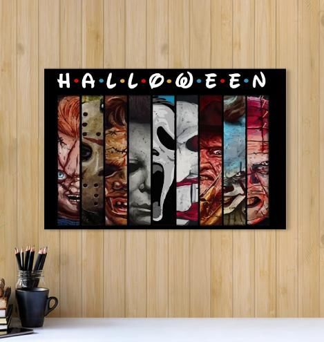 Halloween Horror Characters Chucky Jason Michael Myers Freddy Pinhead Leatherface Poster Canvas poster canvas poster canvas