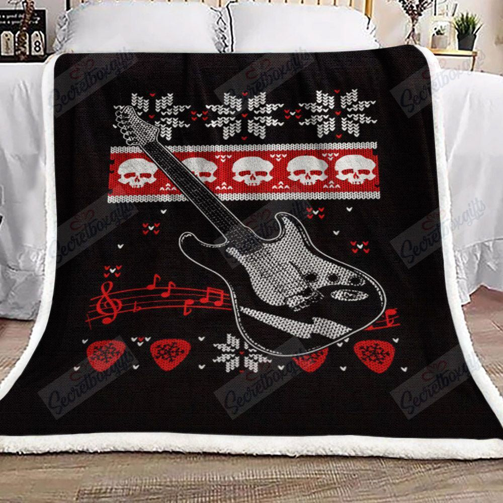 Ugly Christmas Sweater Guitar Xa2601208Cl Fleece Blanket