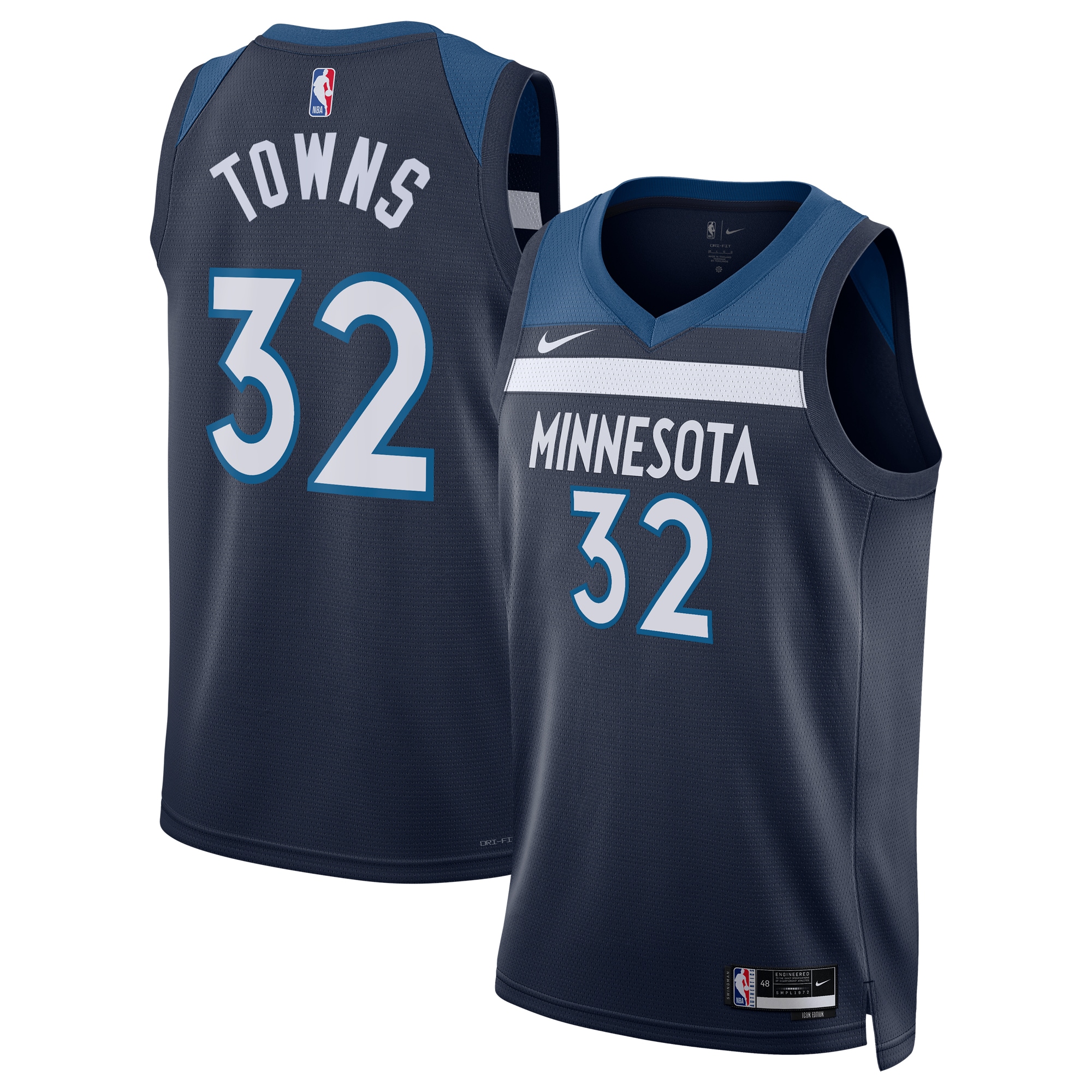 Karl-Anthony Towns Minnesota Timberwolves Unisex Swingman Jersey – Icon Edition – Navy