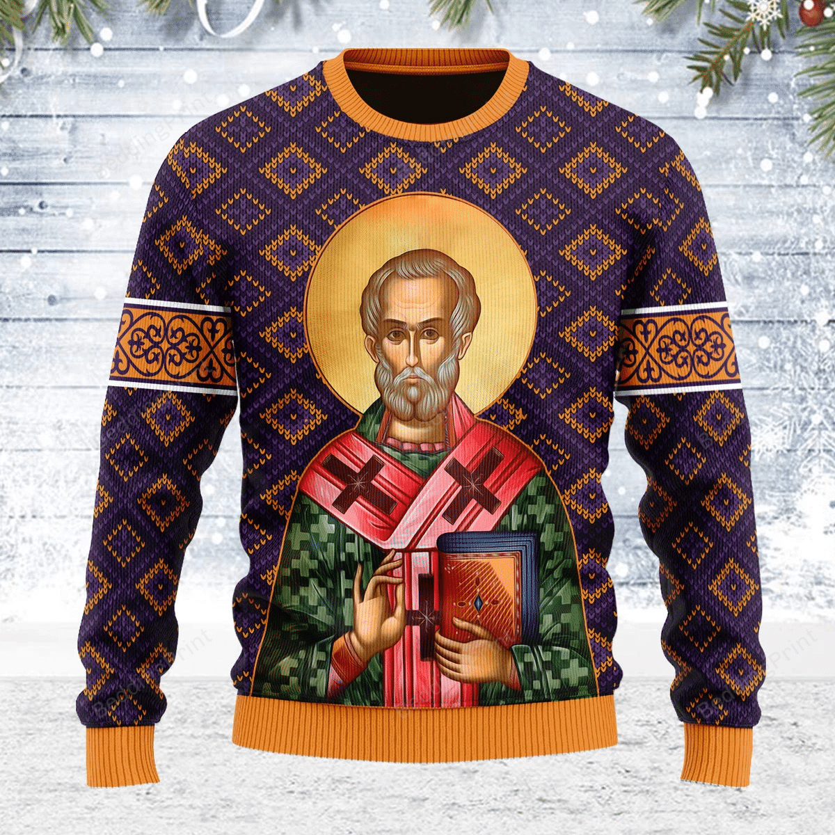 St. Nicholas Ugly Christmas Sweater, All Over Print Sweatshirt