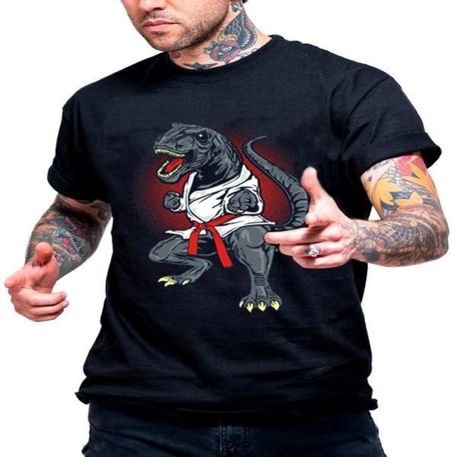 2019 Funny  Martial Arts Tyrannosaurus, Dinosaur T Shirt