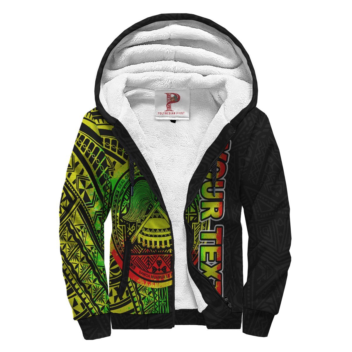 American Samoa Personalised Custom Polynesian Sherpa Hoodie – Line Reggae – BN1139