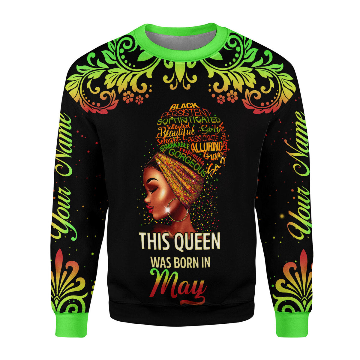 Customspig Personalized Ugly Sweater May Girl I Am 100% Me All Over Printed