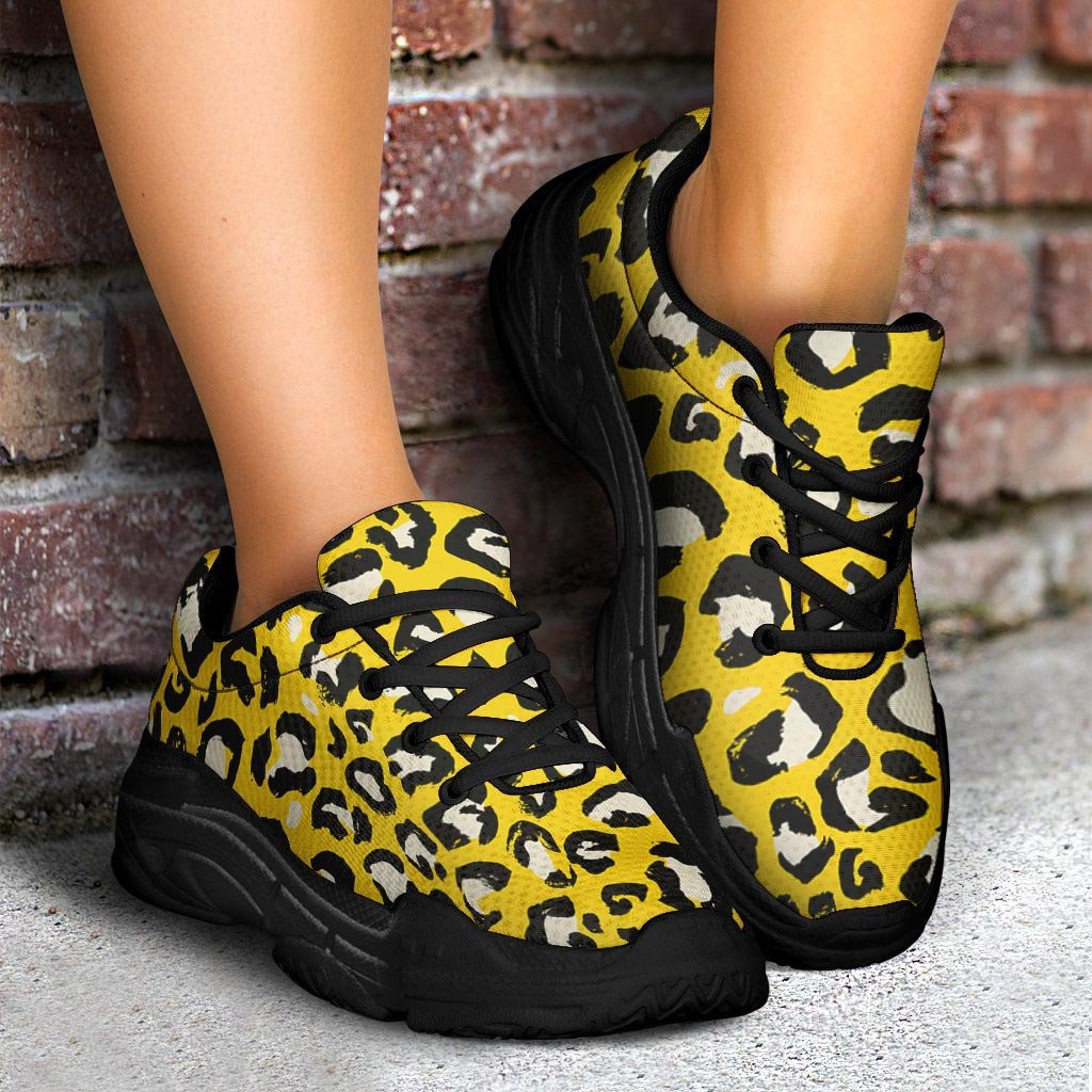 Yellow Leopard Chunky Sneaker Art 488