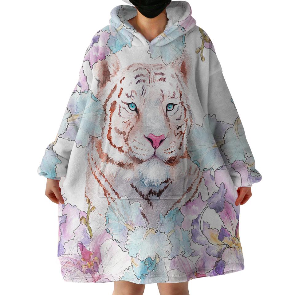 White Tiger Swlf2710 Hoodie Wearable Blanket