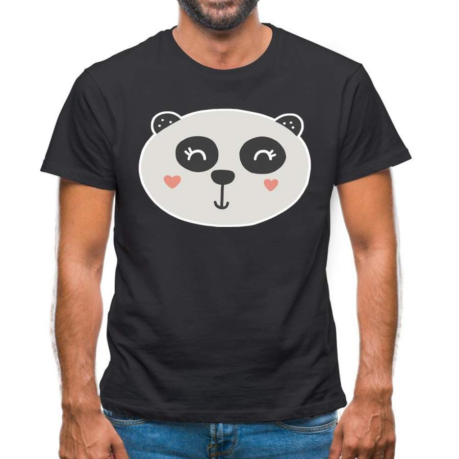 Smiley Face Panda Mens T-Shirt