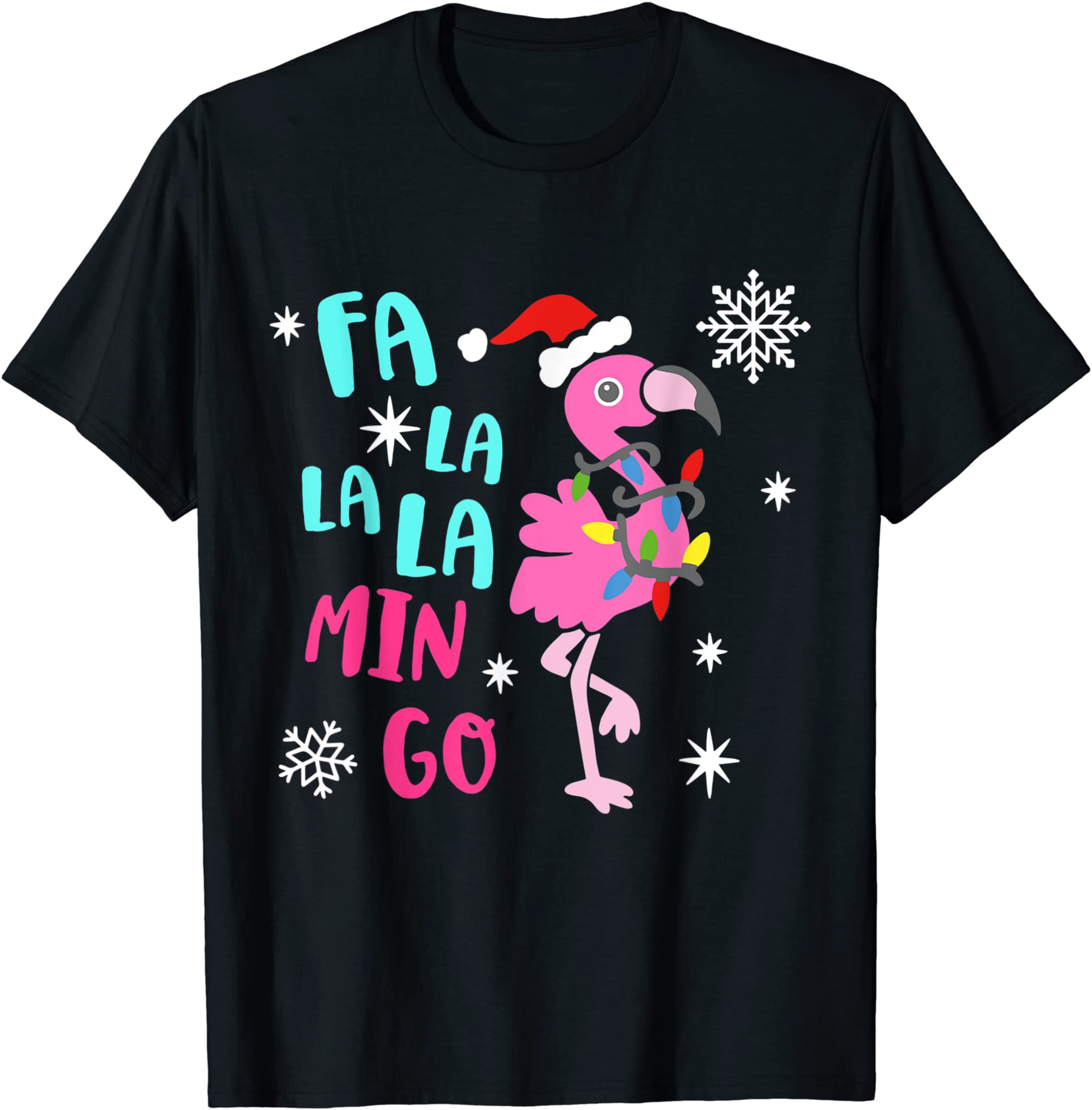 Fa La La La Mingo Flamingo For Christmas Xmas Pajama Holiday T-Shirt