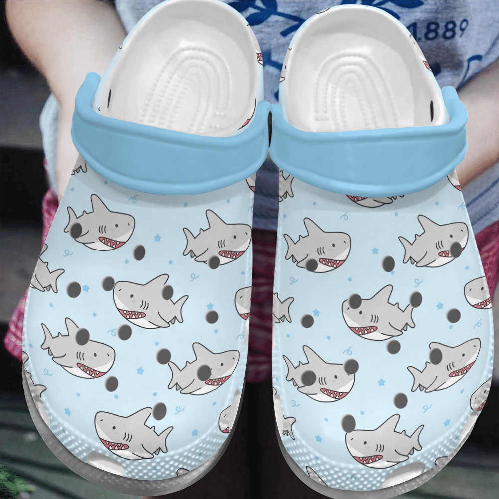 Shark Personalized Clog, Custom Name, Text, Color, Number Fashion Style For Women, Men, Kid, Print 3D Chubby Sharks