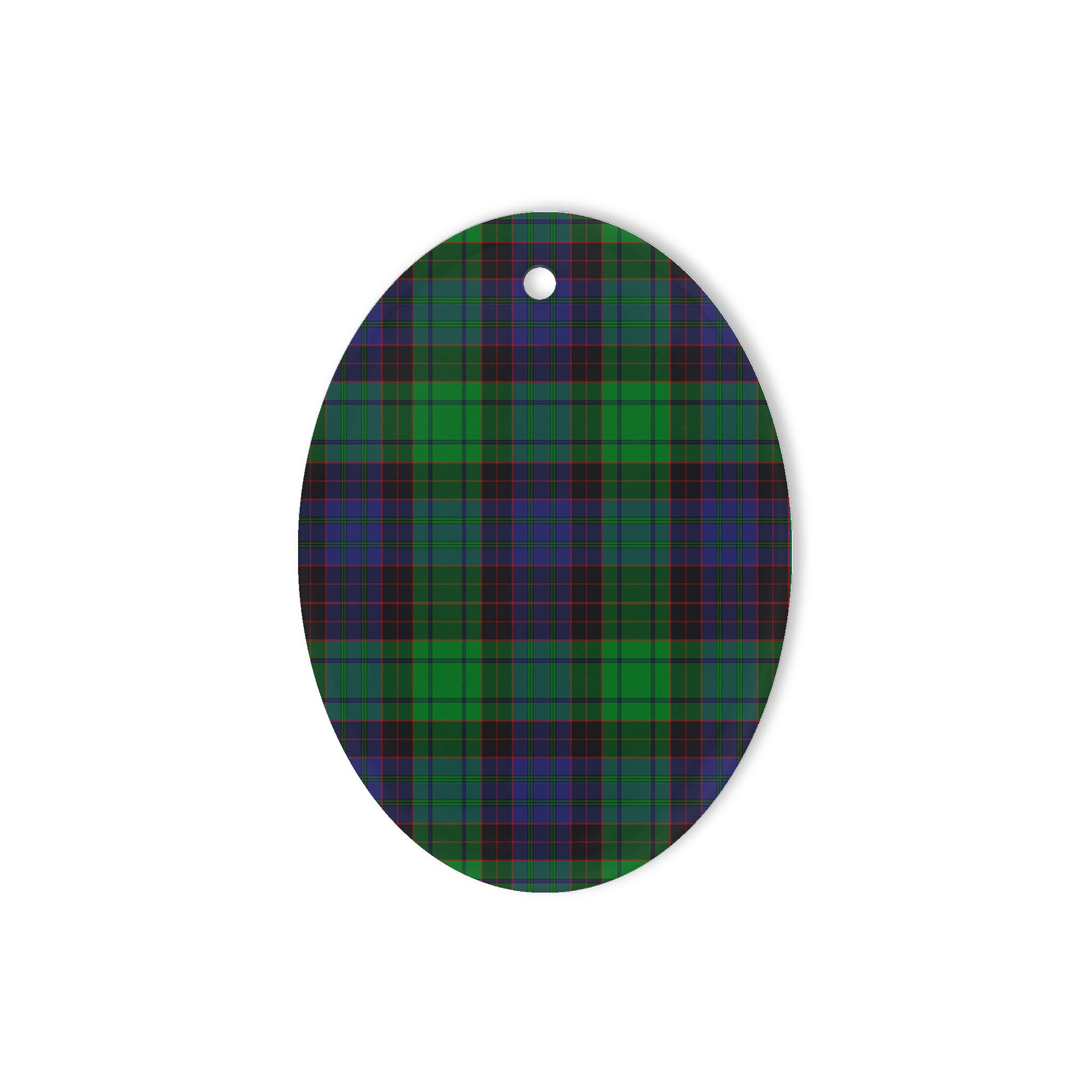 Stewart Old Modern Tartan Oval Ornaments, Christmas Tree Ornament, Plaid Christmas Ornaments, Ceramic Oval Christmas Tree Decoration