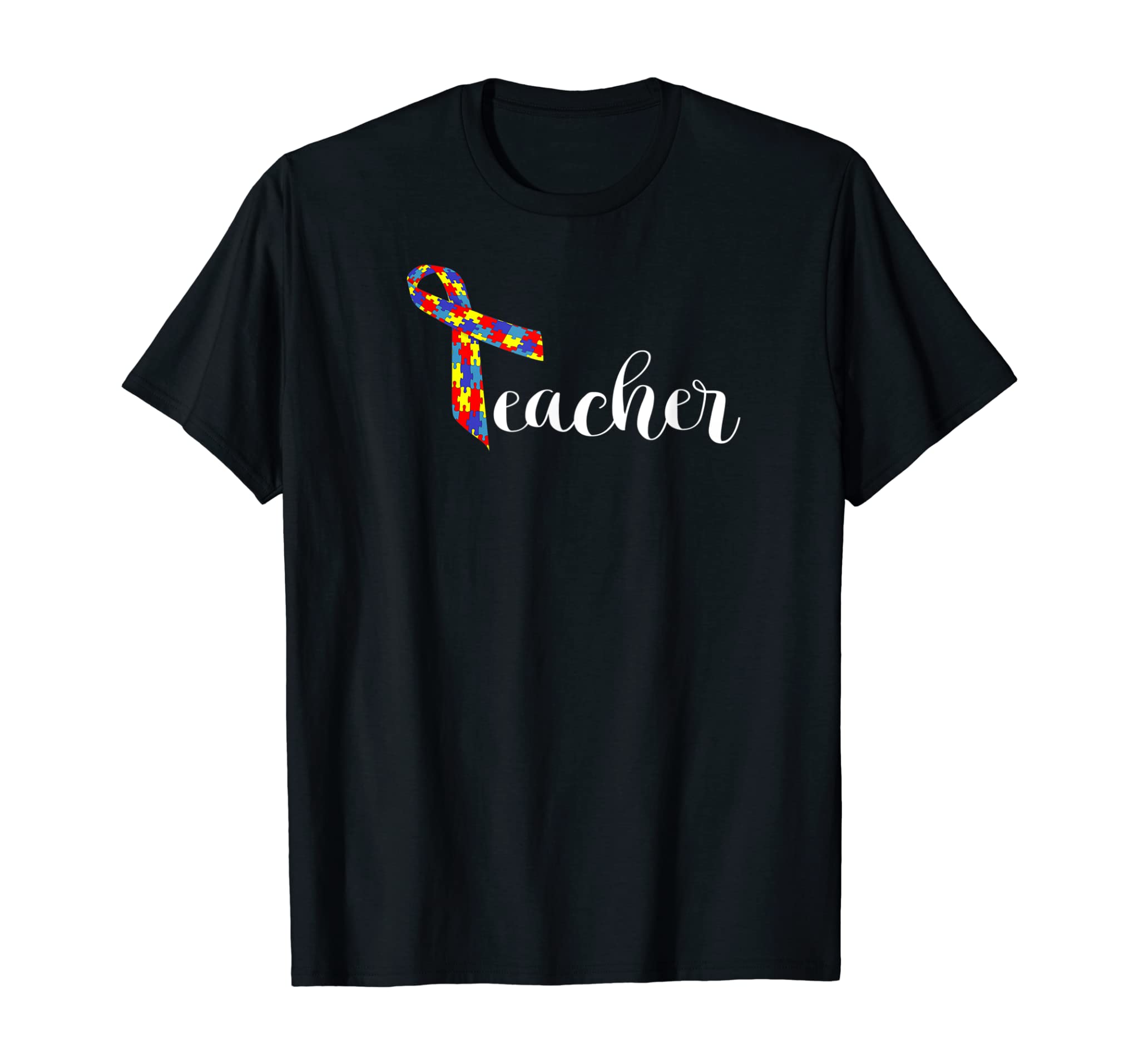 Autism Teacher Shirt Women Men Adult Awareness Ribbon Gift T-Shirt