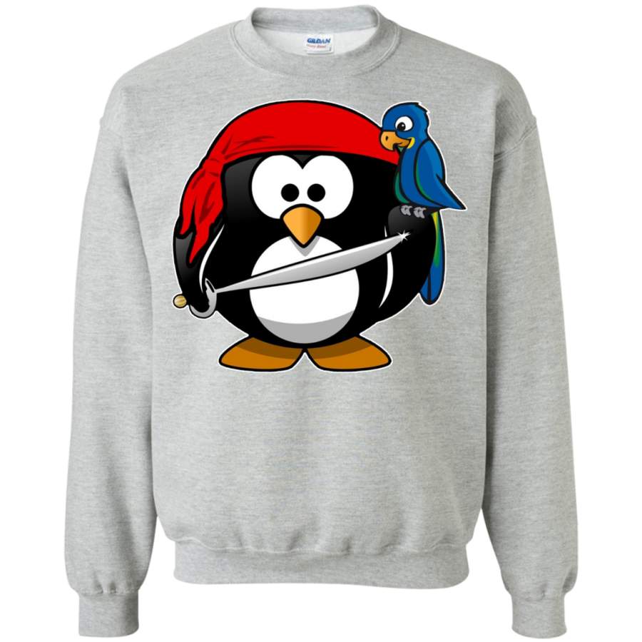 Funny Shirt with Pirate Penguin Animal Comic Cartoon Style Pullover Sweatshirt