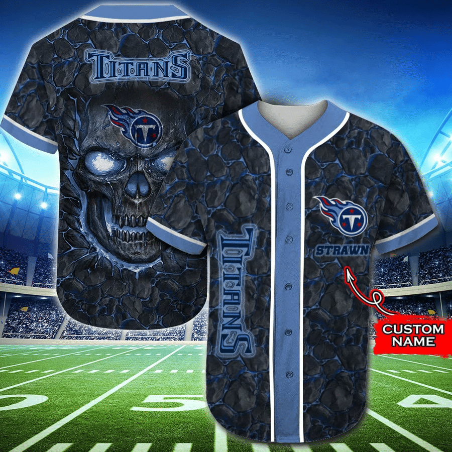 Tennessee Titans Baseball Jersey Skull Rock Personalized Name