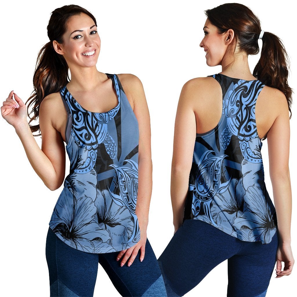 Hawaiian Turtle Racerback Tank Polynesian Hibiscus Art Ver Blue Ah Ha104387