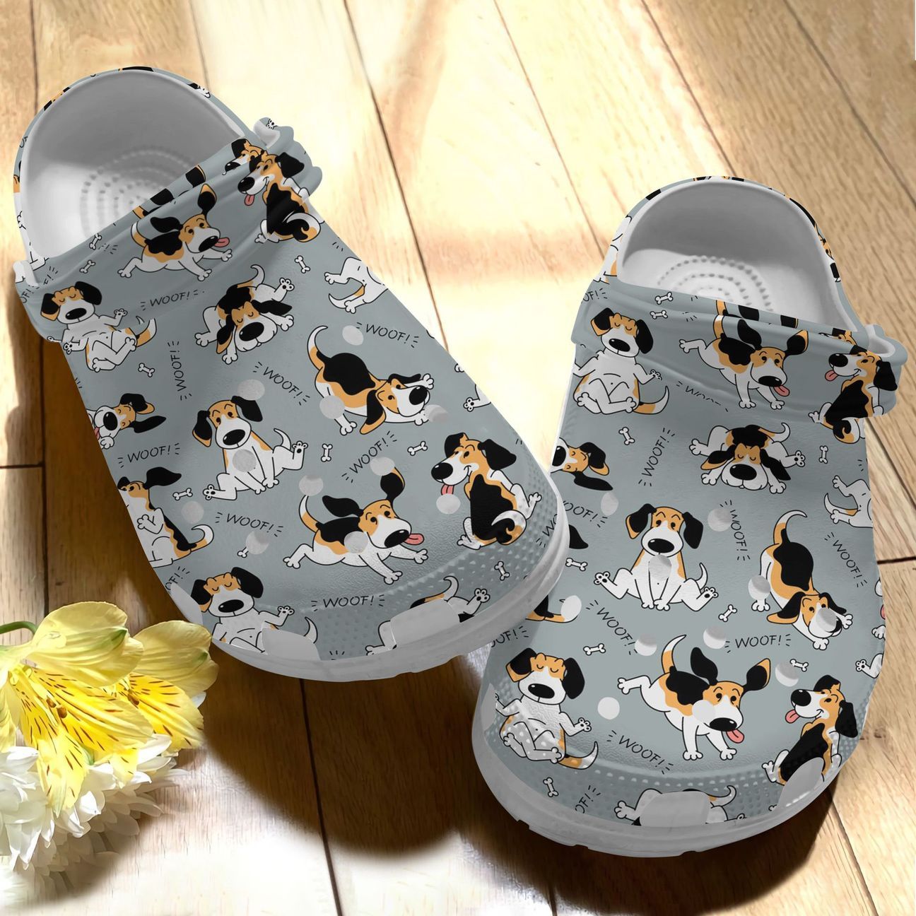 Beagle Personalized Clog, Custom Name, Text Cute Beagle, Fashion Style For Women, Men, Kid, Print 3D