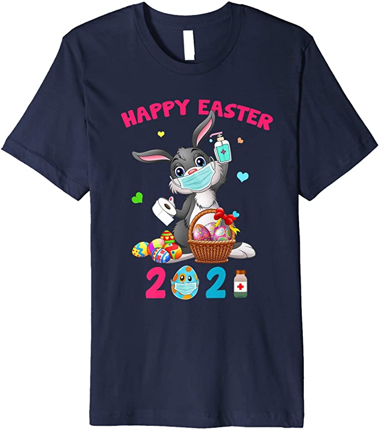 Cute Rabbit Happy Easter Day Funny Boys Girls Kids Dab Premium T-Shirt