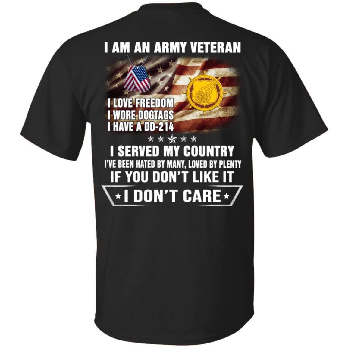 T-Shirt ”I Am An Army Transportation Corps Veteran” On Back