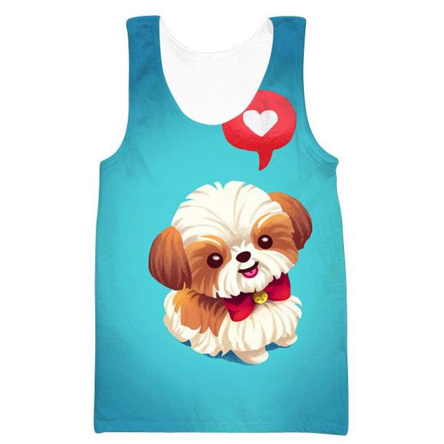 Cute Shih Tzu Tank Top – Puppy Shih Tzu Dog Clothing