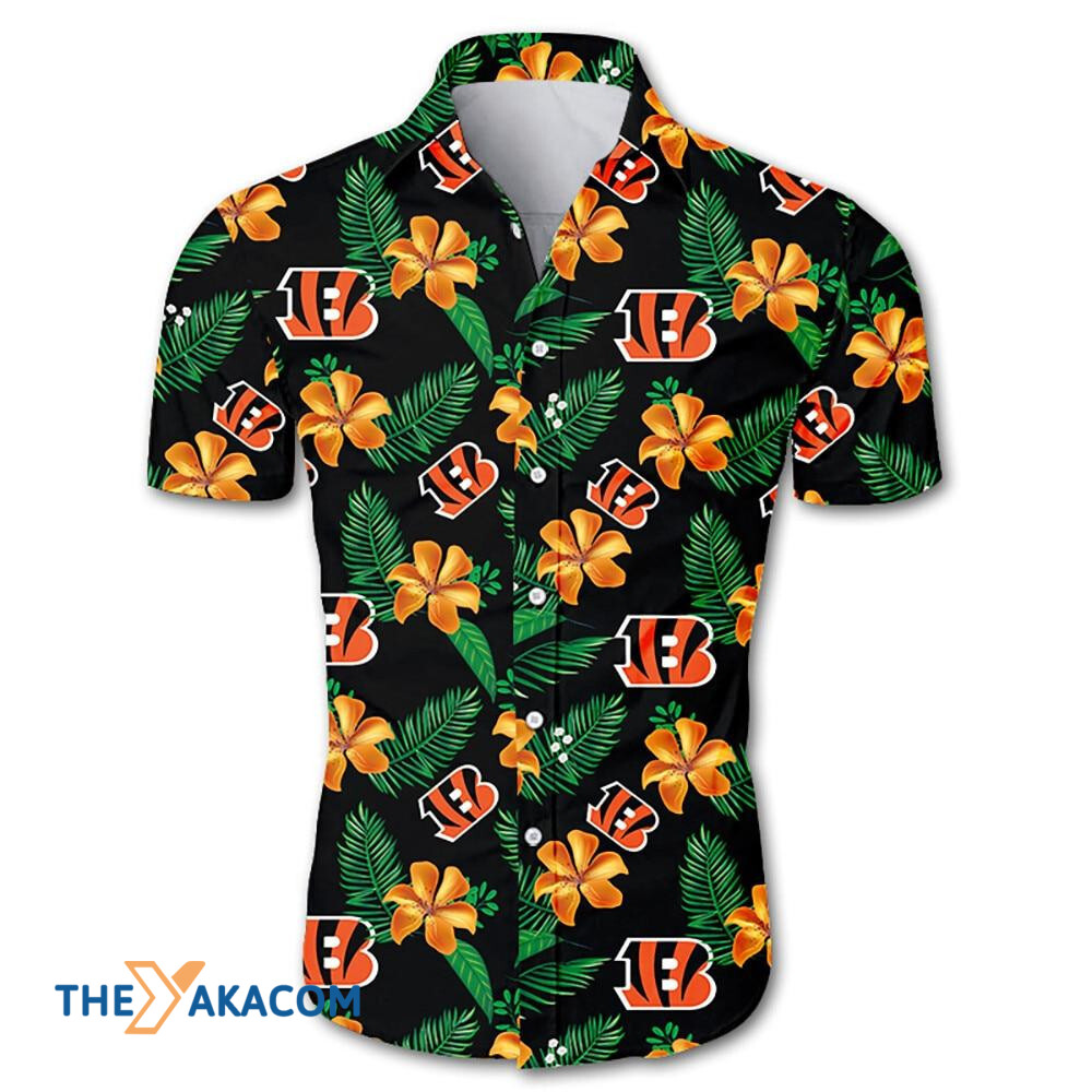 Cincinnati Bengals Nfl Team Floral Gift For Fan Button Up Shirt Short Sleeve Hawaii Ha71582