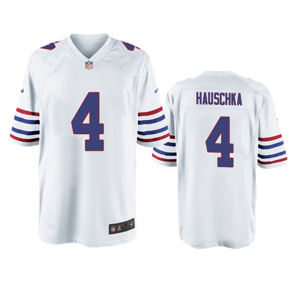 Buffalo Bills Steven Hauschka White Throwback Game Jersey – Men