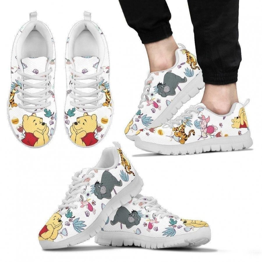 Winnie the Pooh Pattern Men Women Sneakers Shoes Birthday Christmas Gift