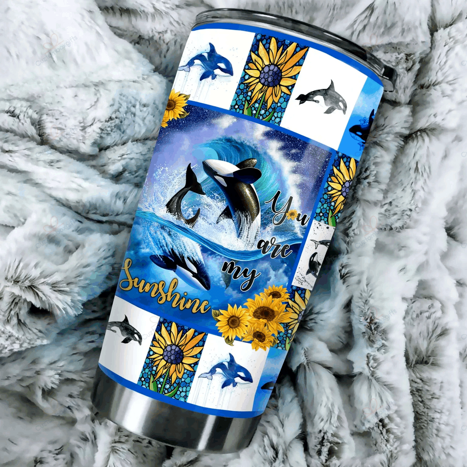 Personalized Wild Animal Whale Love Whale Stainless Steel Tumbler Travel Customize Name, Text, Number, Image