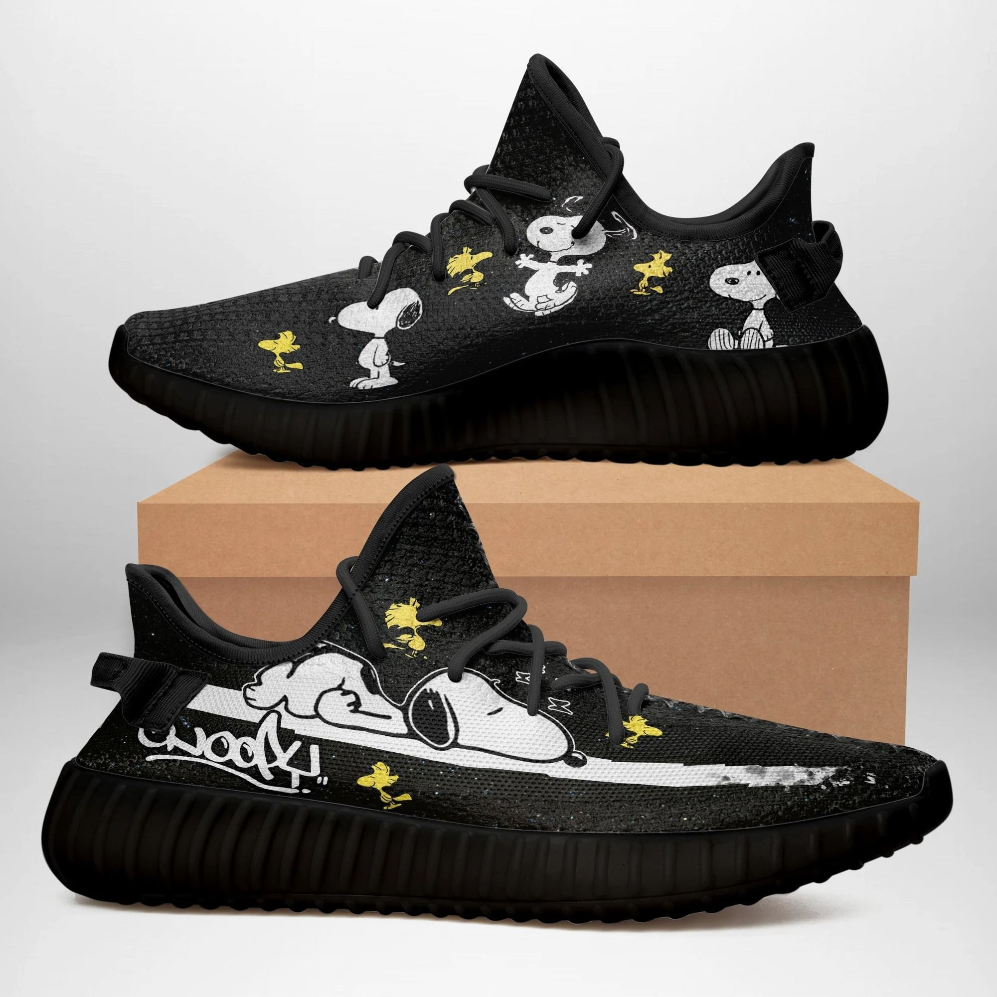 Snoopy Love Black And White Gift Idea My Son Myfriend Father’S Day Shoes Yeezy Sneakers H94