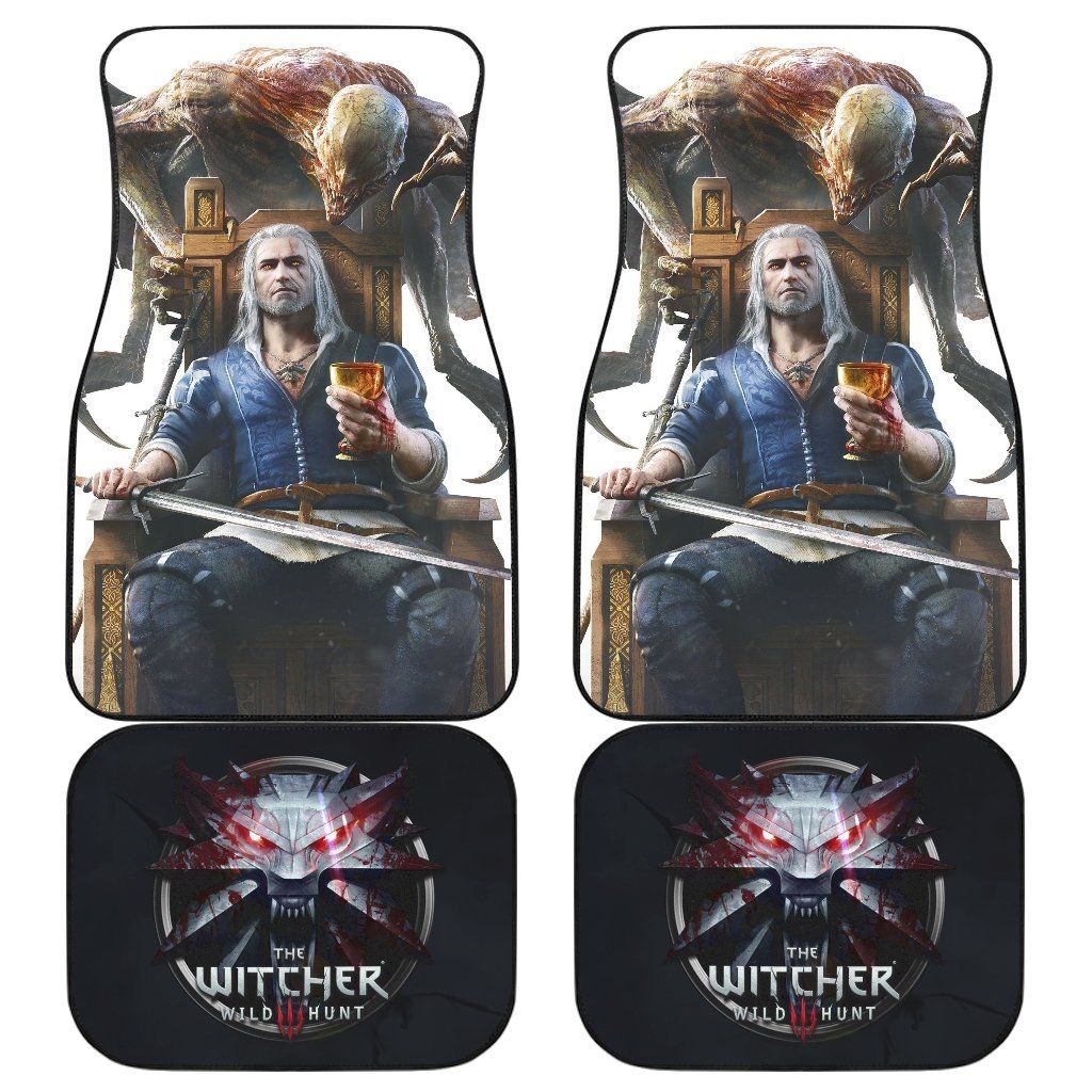 The Witcher 3 Wild Hunt Logo Geralt Car Floor Mats Game H1229 Personalized Car Seat Floor Mat Custom Print