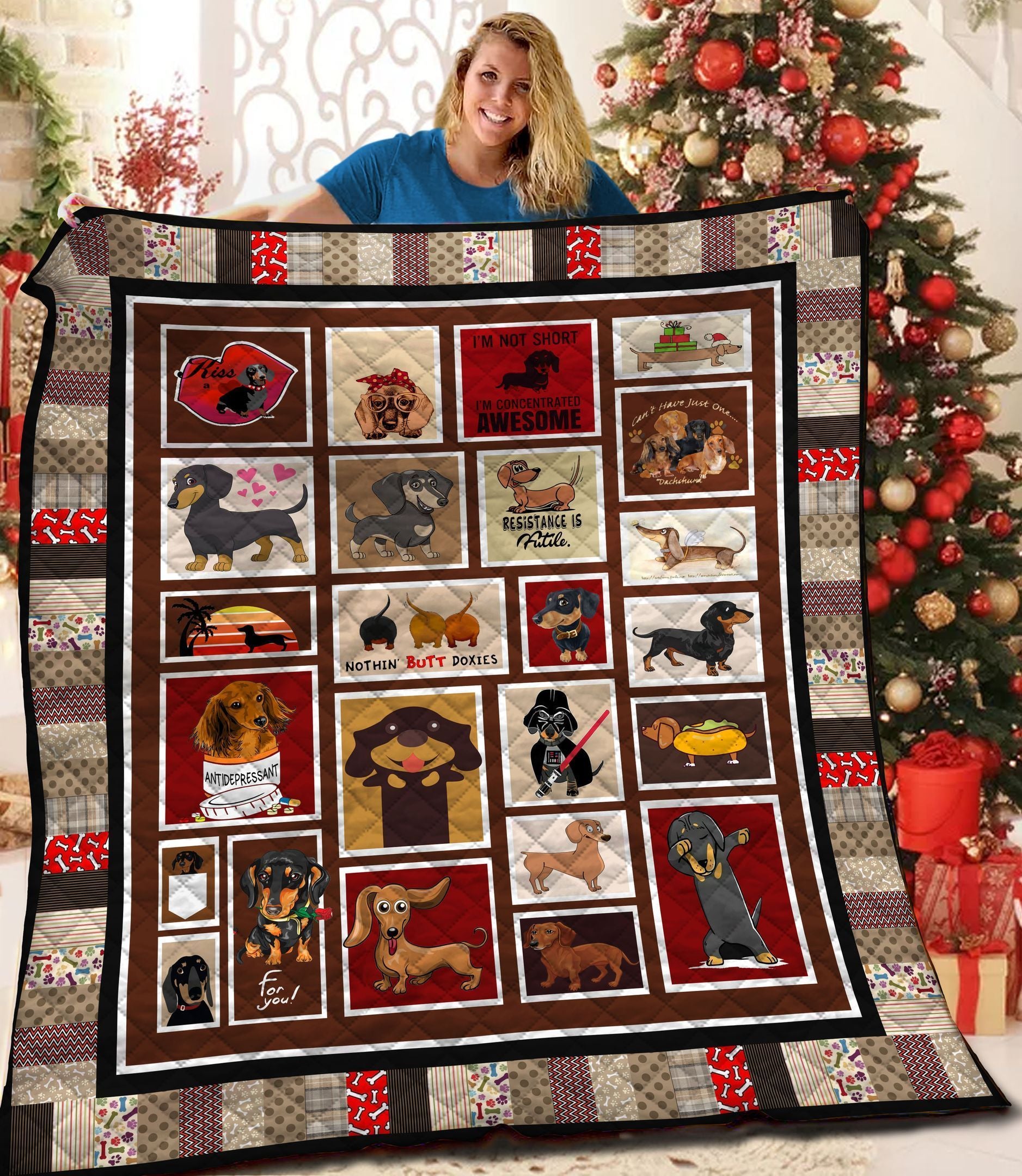 Dachshunds Funny Puppy Dachshund Doxie Wiener Dog Lovers Cl291220336Mi Quilt Blanket