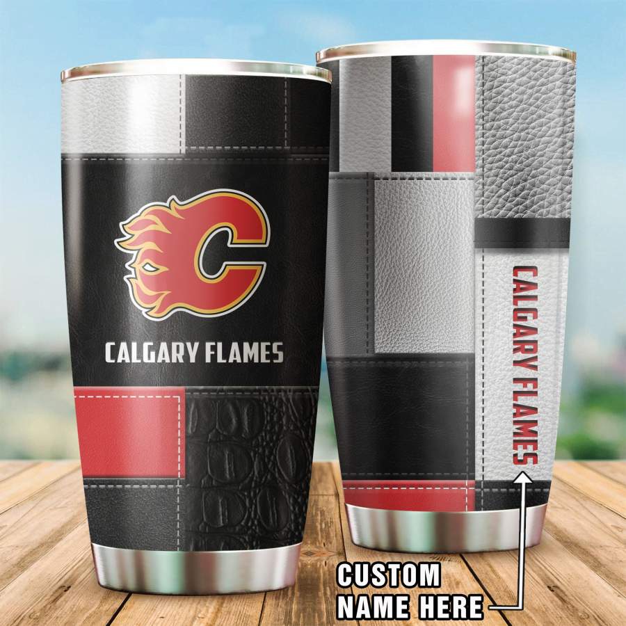 Calgary Flames  Printed Stainless Steel Insulated Tumbler Cup