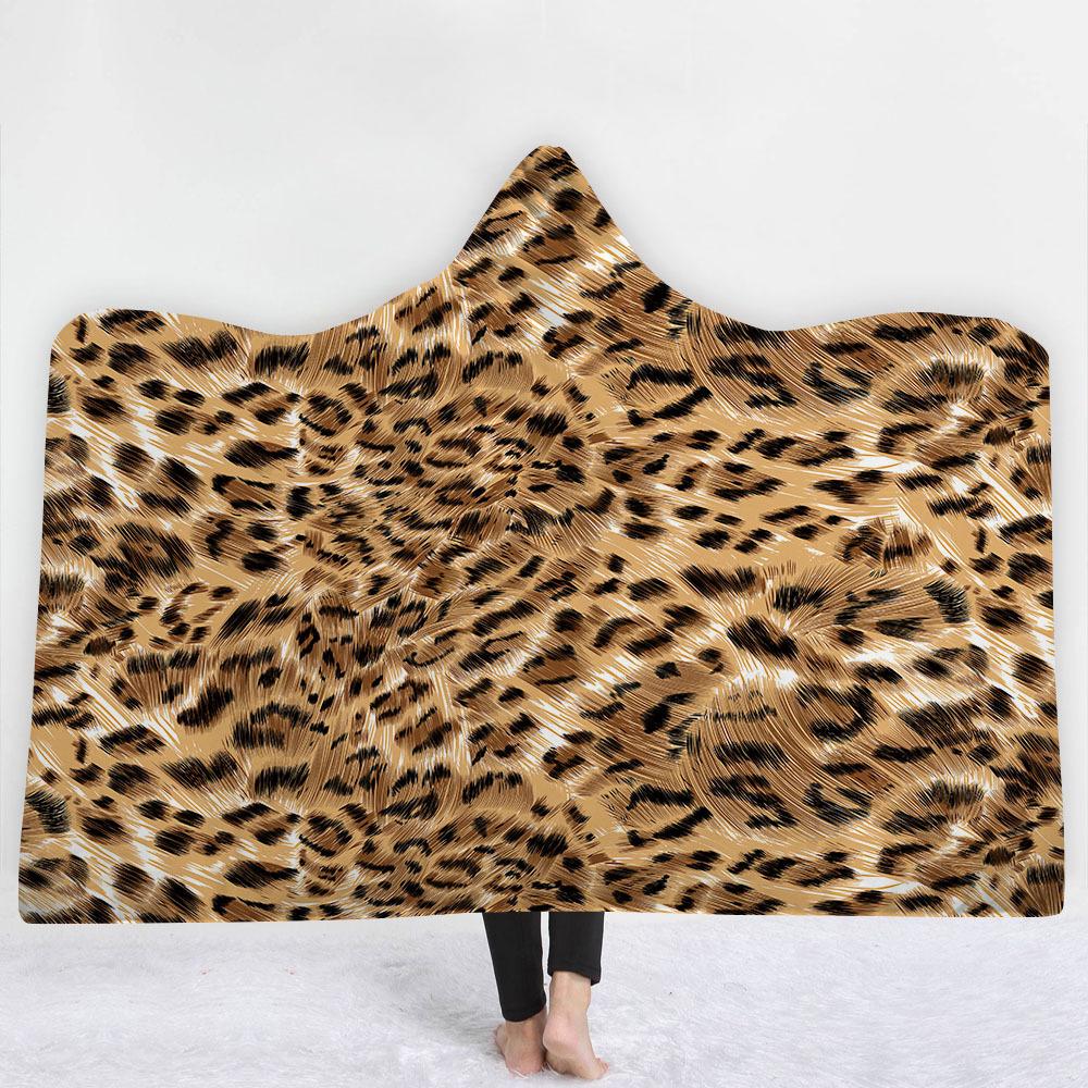 Animal Hooded Blankets – Animal Series Tiger Pattern Yellow Fleece Hooded Blanket