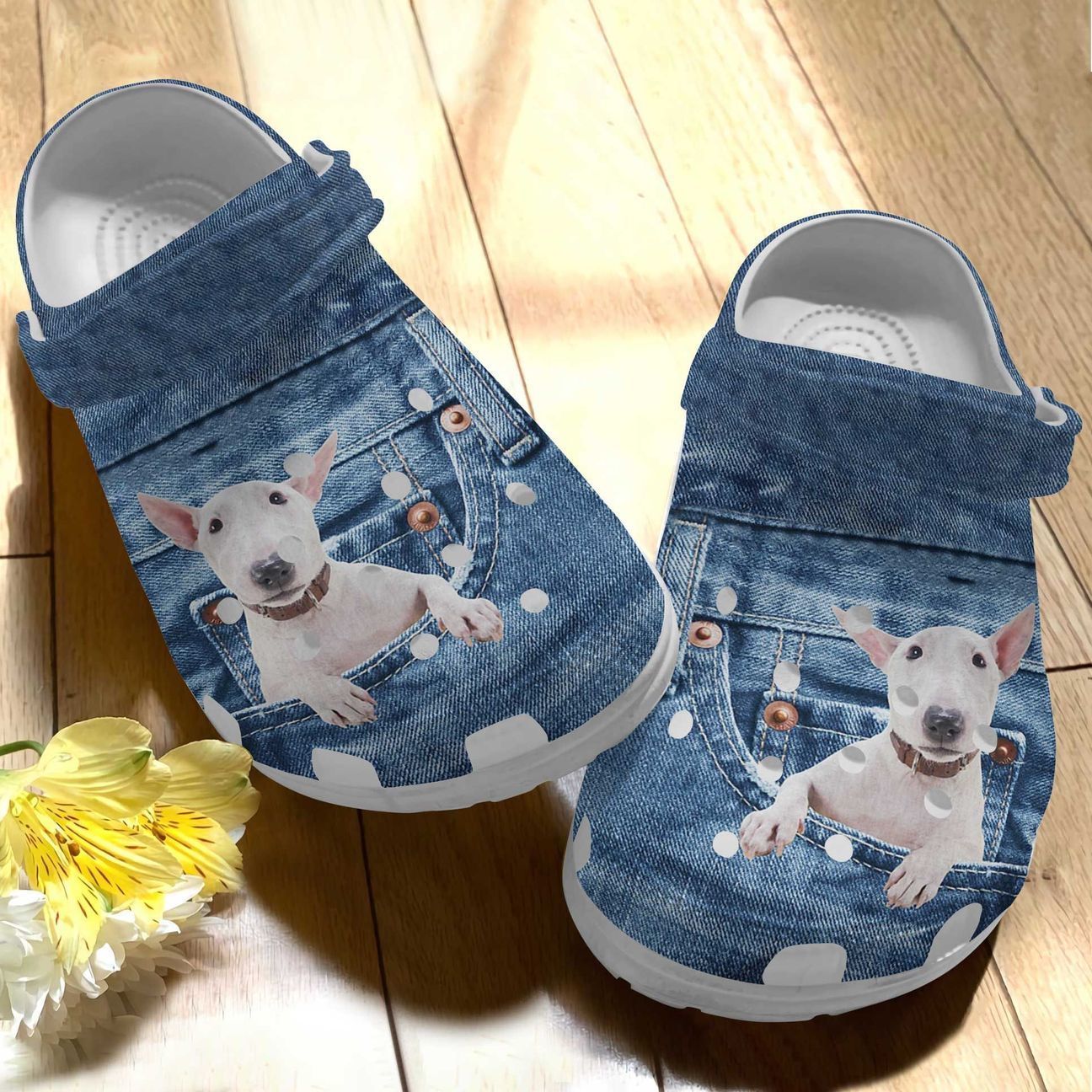 Bull Terrier Personalized Clog, Custom Name, Text Bull Terrier In Pocket, Fashion Style For Women, Men, Kid, Print 3D