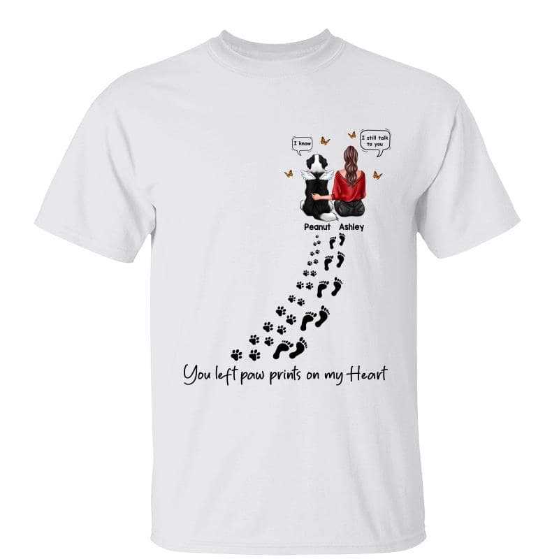 You Left Paw Prints On My Heart Personalized Shirt