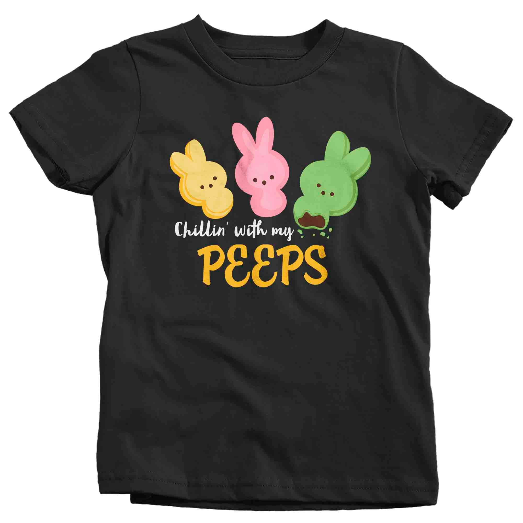 Kids Easter Shirt Chillin’ With My Peeps T Shirt Bunny Tshirt Cute Gift Easter Teacher Easter Tee Unisex Boy’S Girl’S Toddler