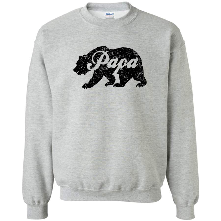 AGR Vintage Papa Bear Father’s Day Gift Crewneck Pullover Sweatshirt